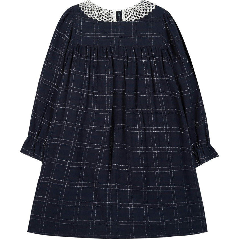 Petal Collar Plaid Dress