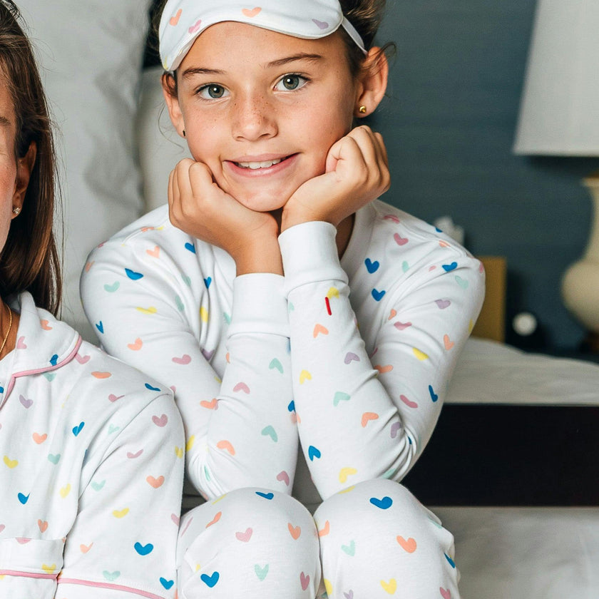 The Organic Long Sleeve Pajama Set [Rainbow Hearts]