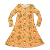 Pumpkin Bamboo Girls' Long Sleeve Dress