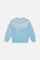 Knit Sweater With Nordic Jacquard Light Blue