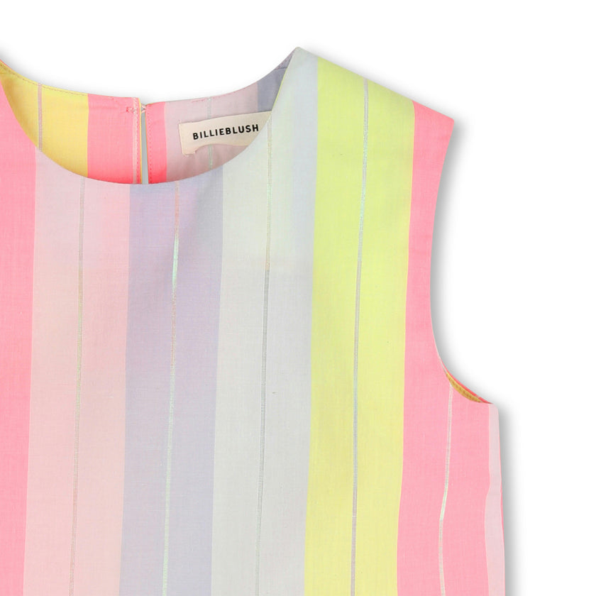 Multicolored Pastel Stripe Scallop Blouse