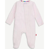 Love Lines Pink Organic Cotton Pointelle Magnetic Footie