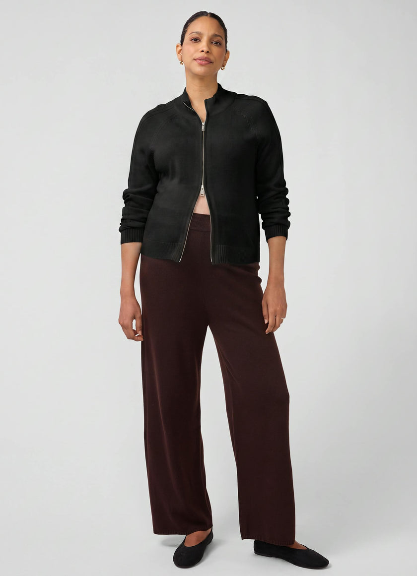 Funnel Neck Raglan Knit Maternity Cardigan