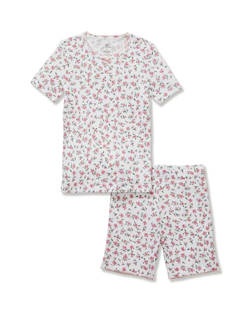 Kid's Pointelle Pajama Short Set in Pink Floral