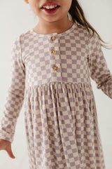 Long Sleeve Henley Dress Christmas Dogs