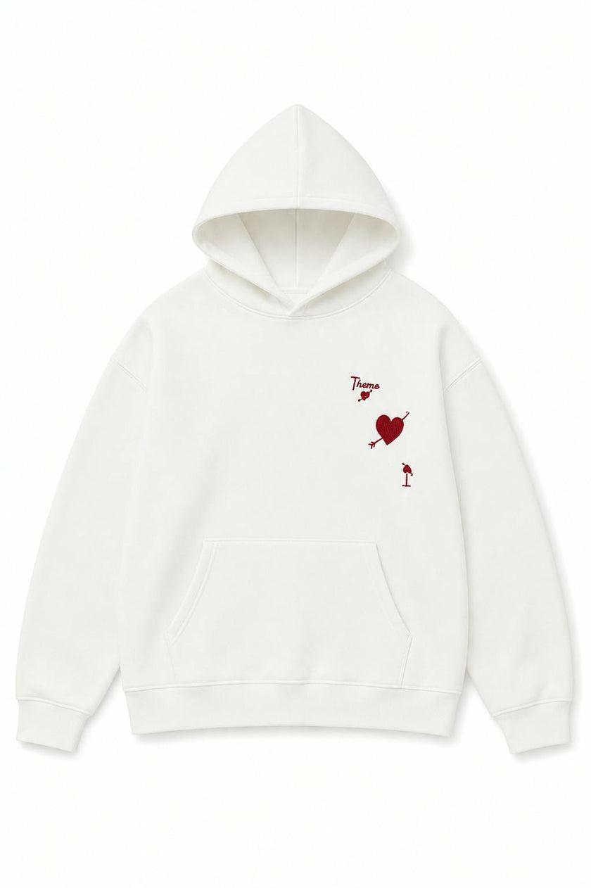 Lea White French Terry Oversized Hoodie - Ace