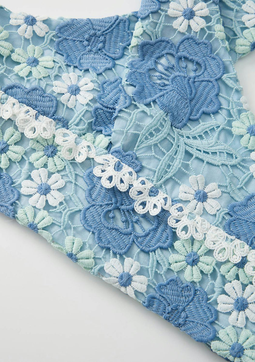 Jade Embroidered Halter Neck Top