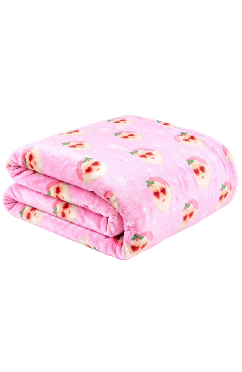 Cool Santa Girls Plush Throw Blanket