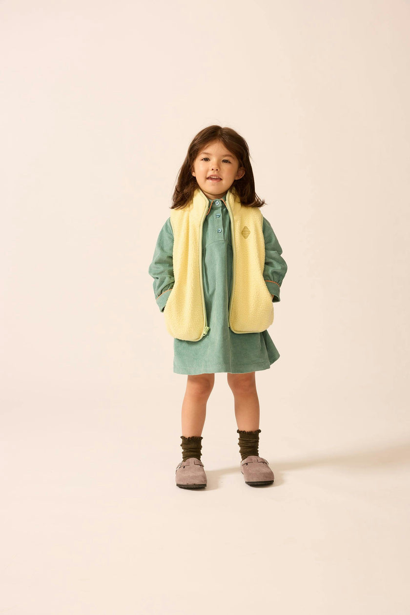 Polar Fleece Vest in Pale Yellow