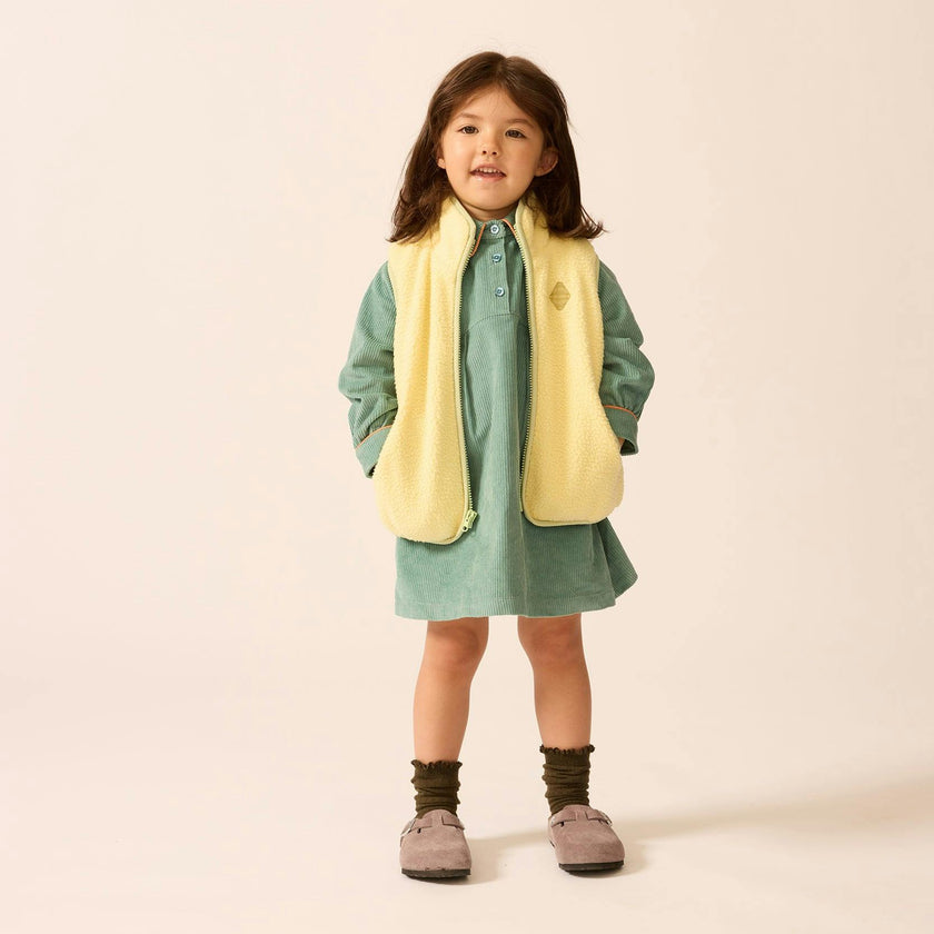Polar Fleece Vest in Pale Yellow