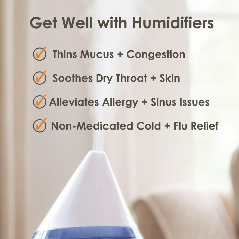 3 in 1 Compact Humidifier - 0.5 Gallon with Sleep Support Light & Aroma Diffuser