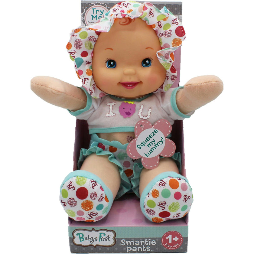 Goldberger Doll Baby's First Smartie Pants Doll with Raspberry White T-Shirt