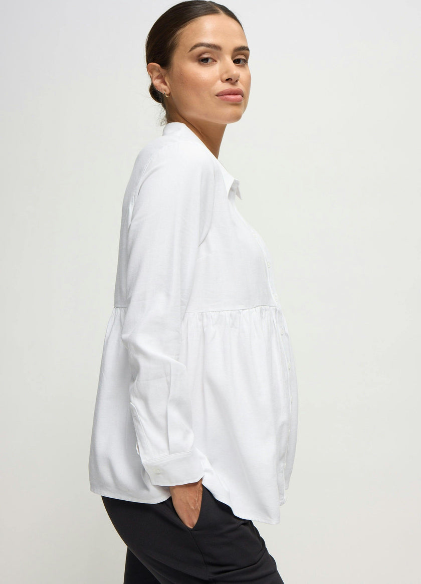 Long Sleeve Peplum Maternity and Nursing Blouse