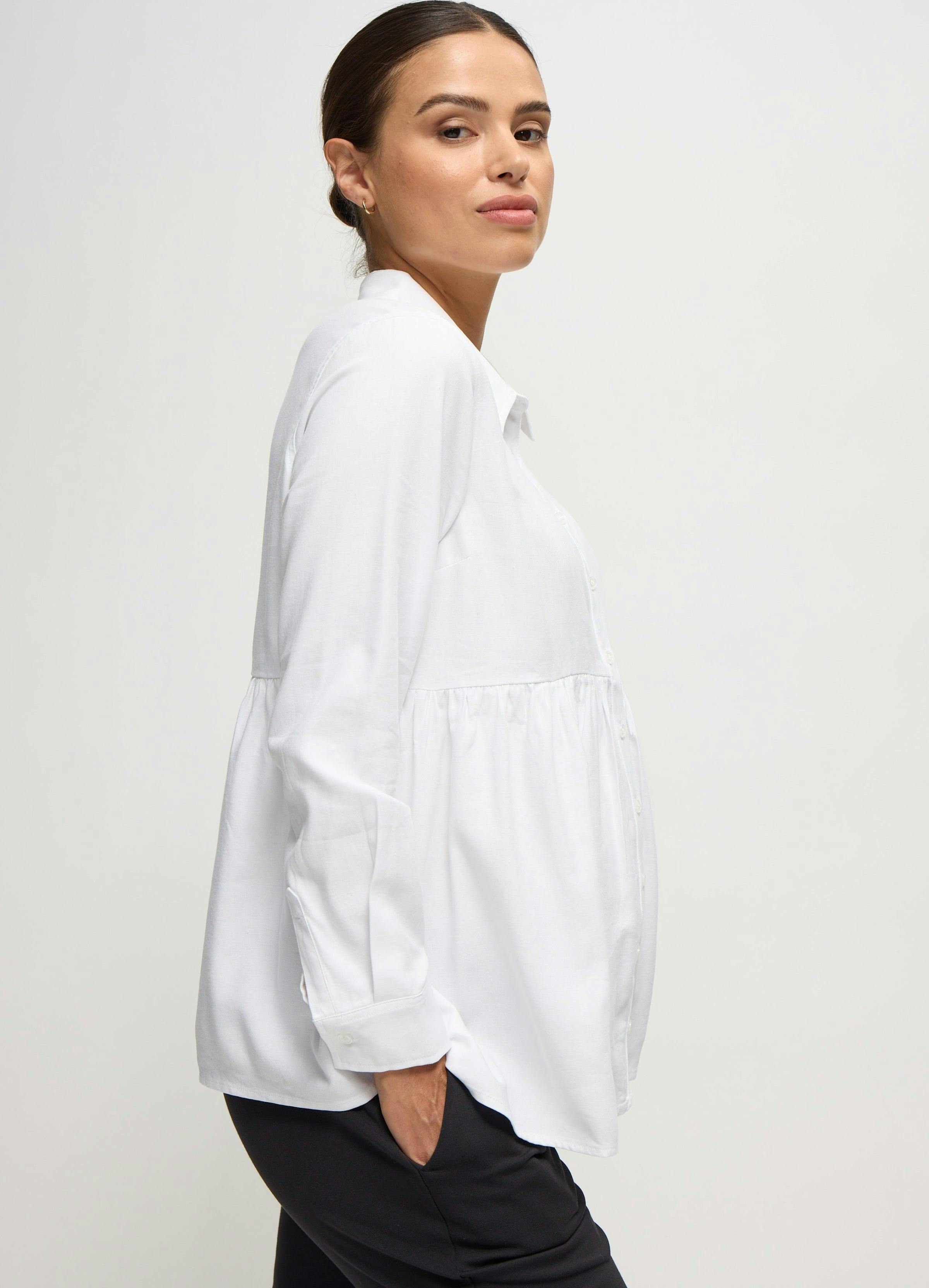 Long Sleeve Peplum Maternity and Nursing Blouse