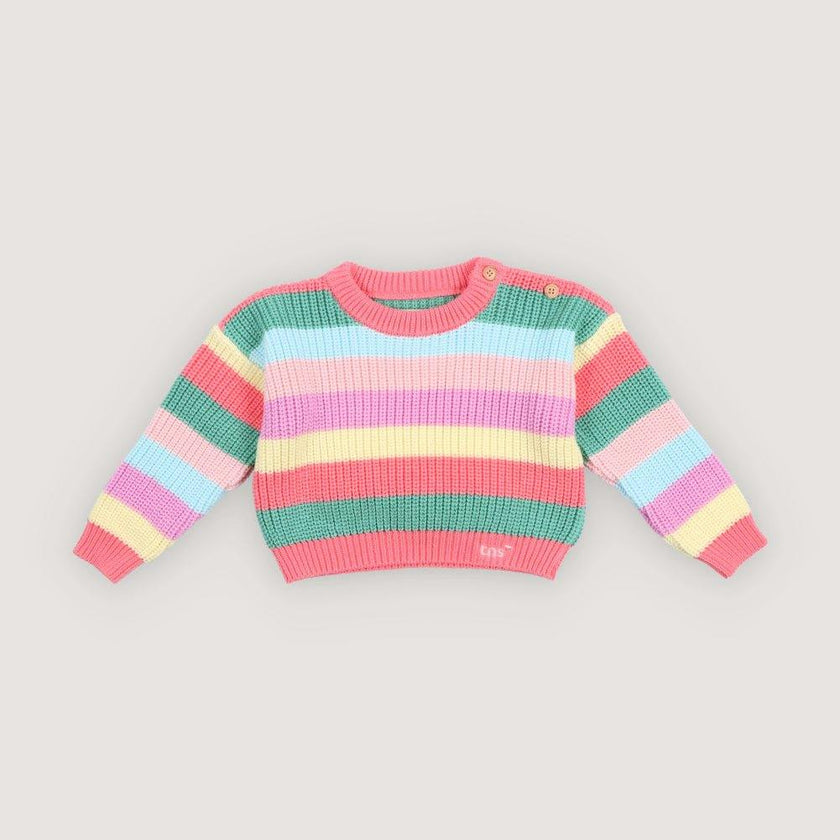 Canela Baby Jumper Flamingo Pink Multicolor Stripes