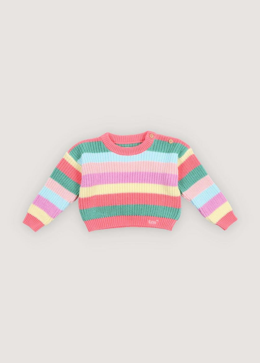 Canela Baby Jumper Flamingo Pink Multicolor Stripes
