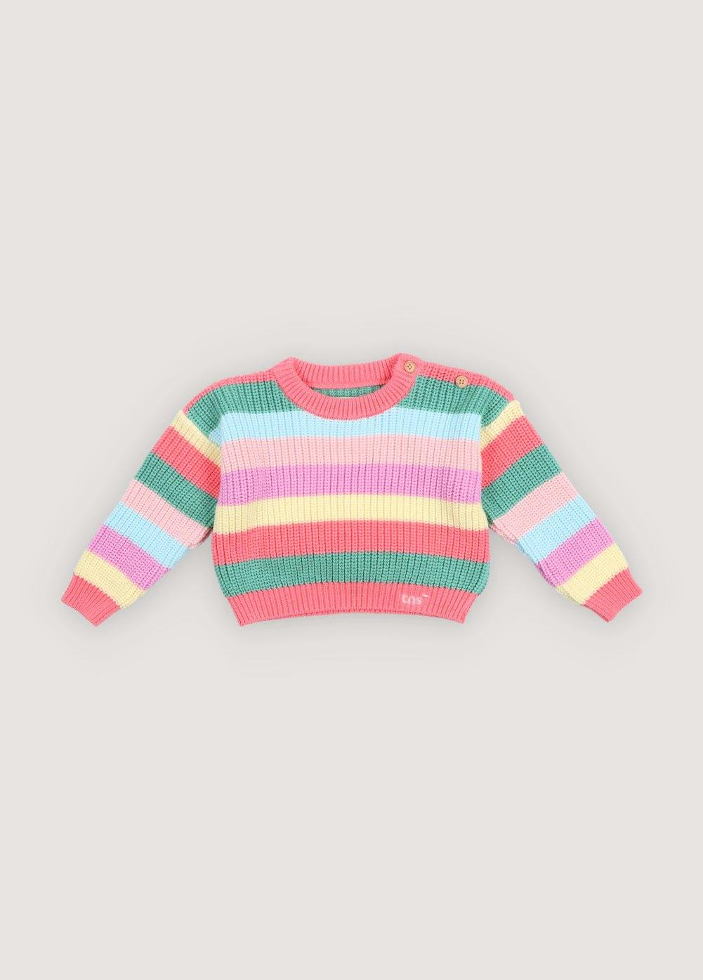 Canela Baby Jumper Flamingo Pink Multicolor Stripes