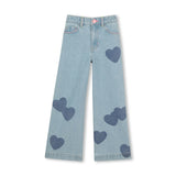 Light Blue Denim Kids’ Jeans with Heart Patches