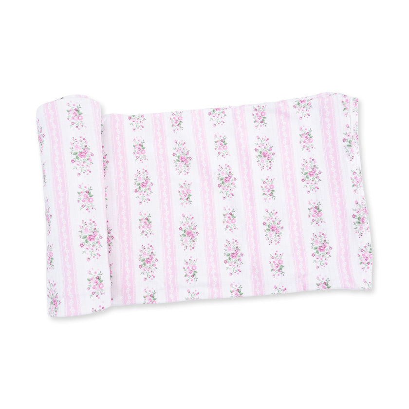 Bella Rose Stripe - Swaddle Blanket