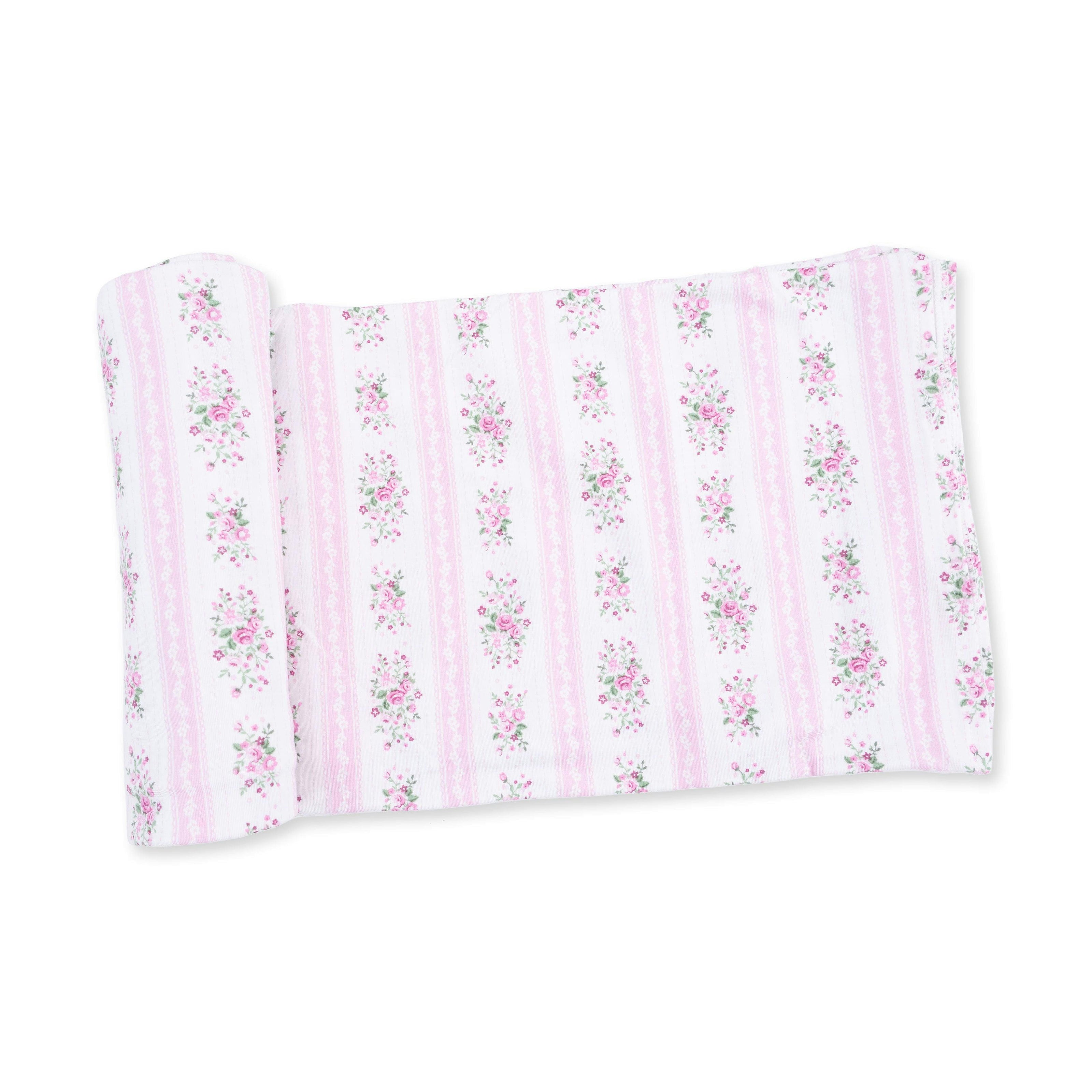 Bella Rose Stripe - Swaddle Blanket
