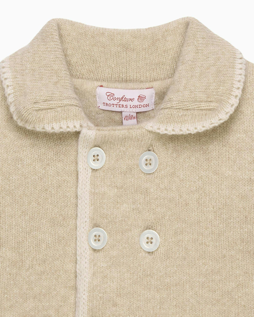 Baby Alexandra Knitted Coat in Oatmeal