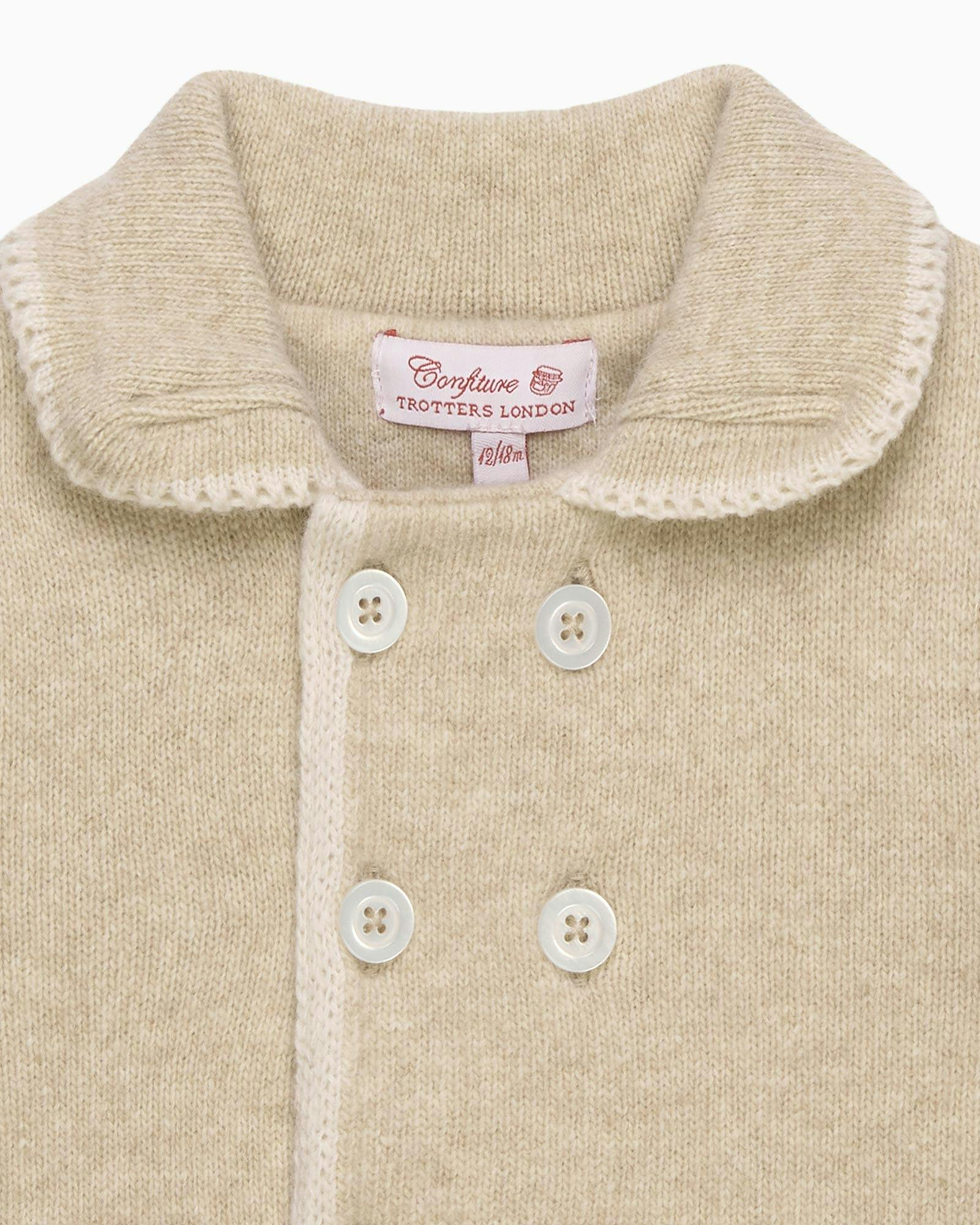 Baby Alexandra Knitted Coat in Oatmeal