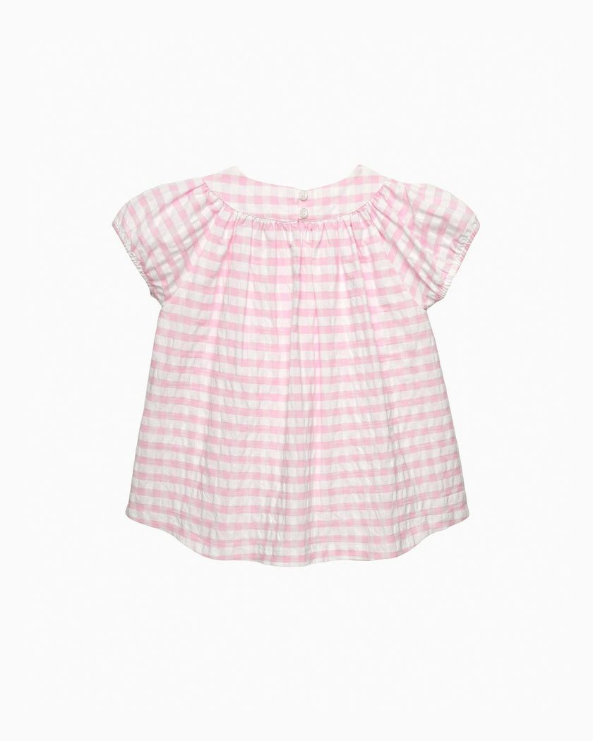 Gingham Puff Sleeve Top