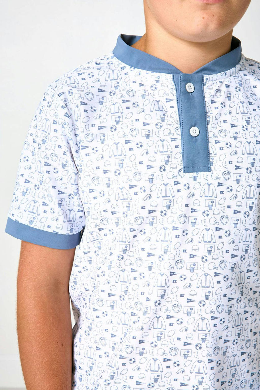 slate/white champions blade shirt