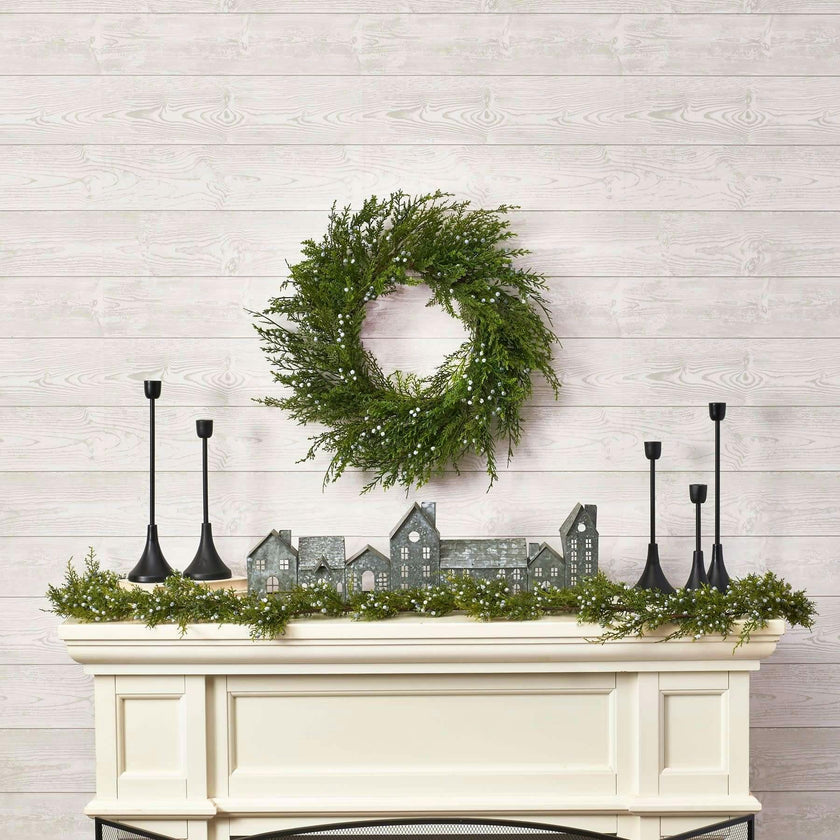 Seeding Winter Juniper Berry Greenery Classic Christmas Garland Holiday Table Runner