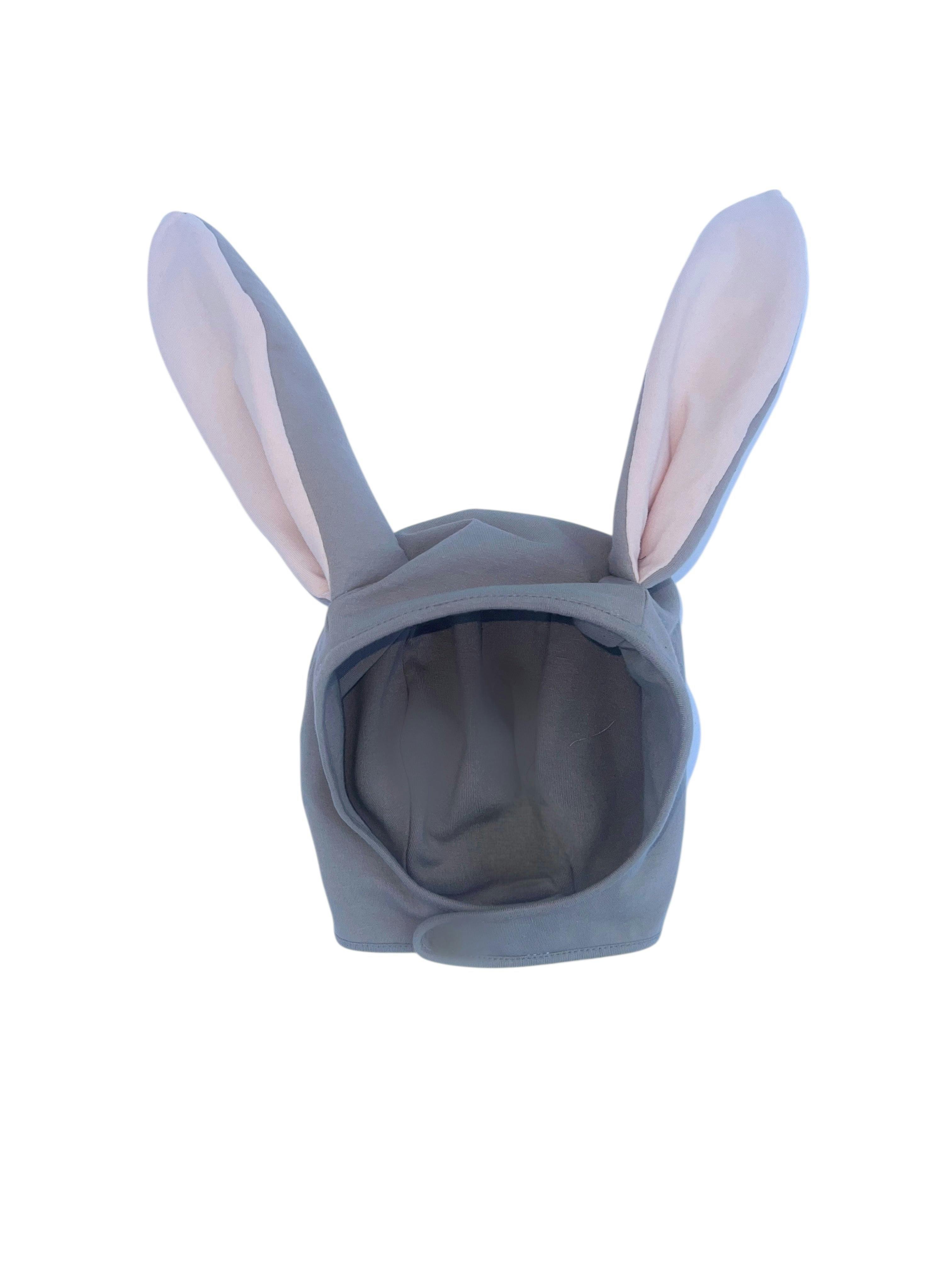 Gray Bunny Bonnet and Bunny Tail Set