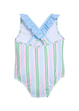 Ruffled One Piece Swimsuit - Summer Stripe