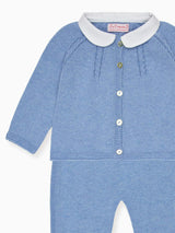 Blue Sanson Cotton Baby Knitted Set