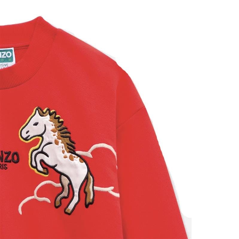 'Lunar New Year' Embroidered Sweatshirt in French Terry