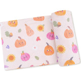 Autumn Pumpkins - Pink - Swaddle Blanket