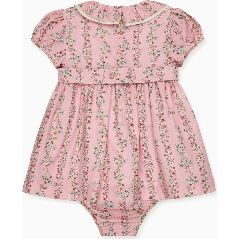 Pink Garland Floral Sara Baby Girl Hand-Smocked Set