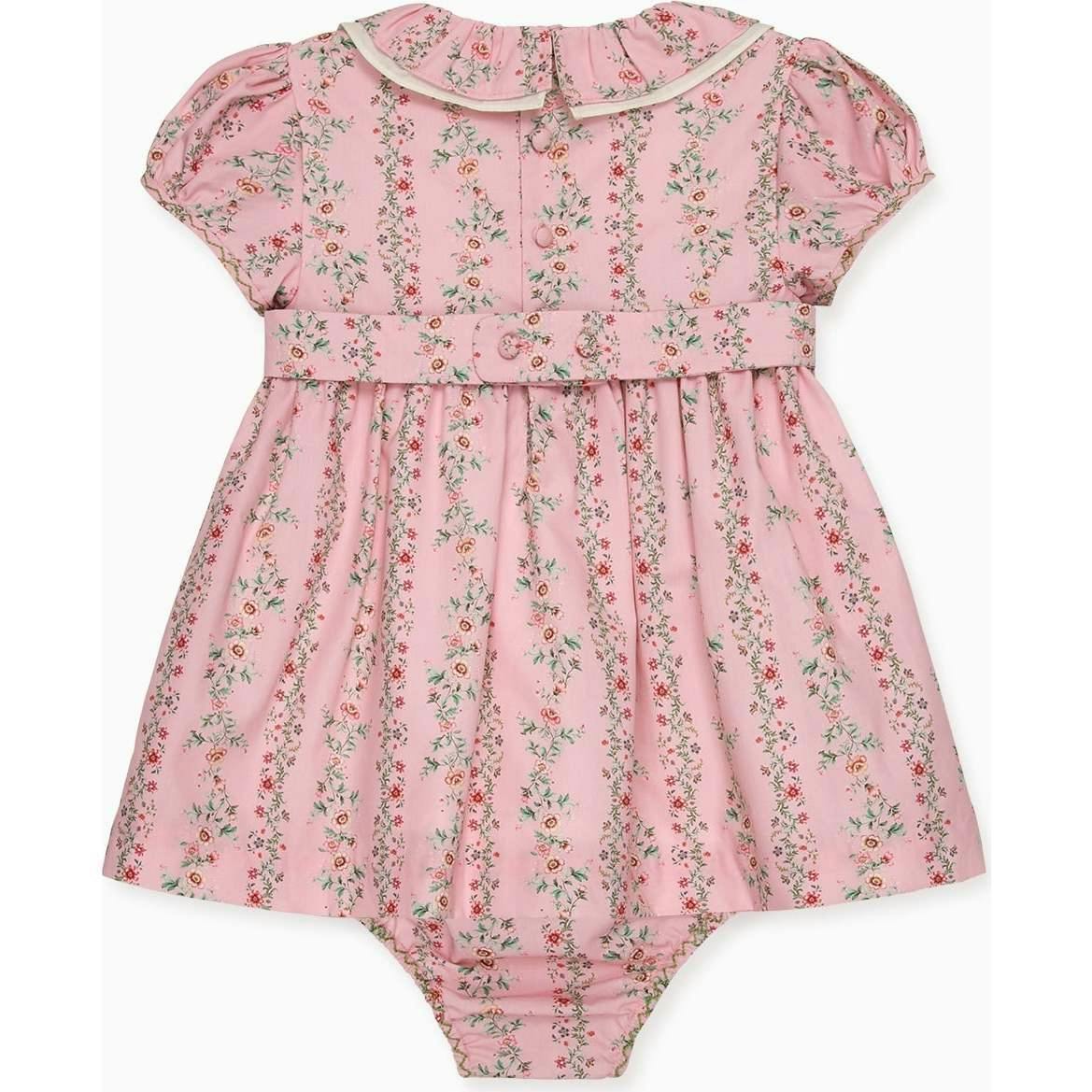 Pink Garland Floral Sara Baby Girl Hand-Smocked Set