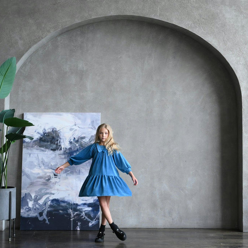 Isla dress (blue-sapphire velvet)