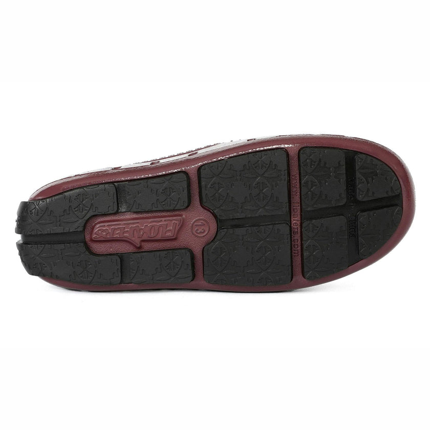 KIDS BURGUNDY PATENT/BLACK PRODIGY DRIVER