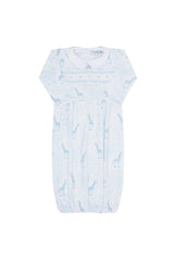 Blue Print Smocked Gown