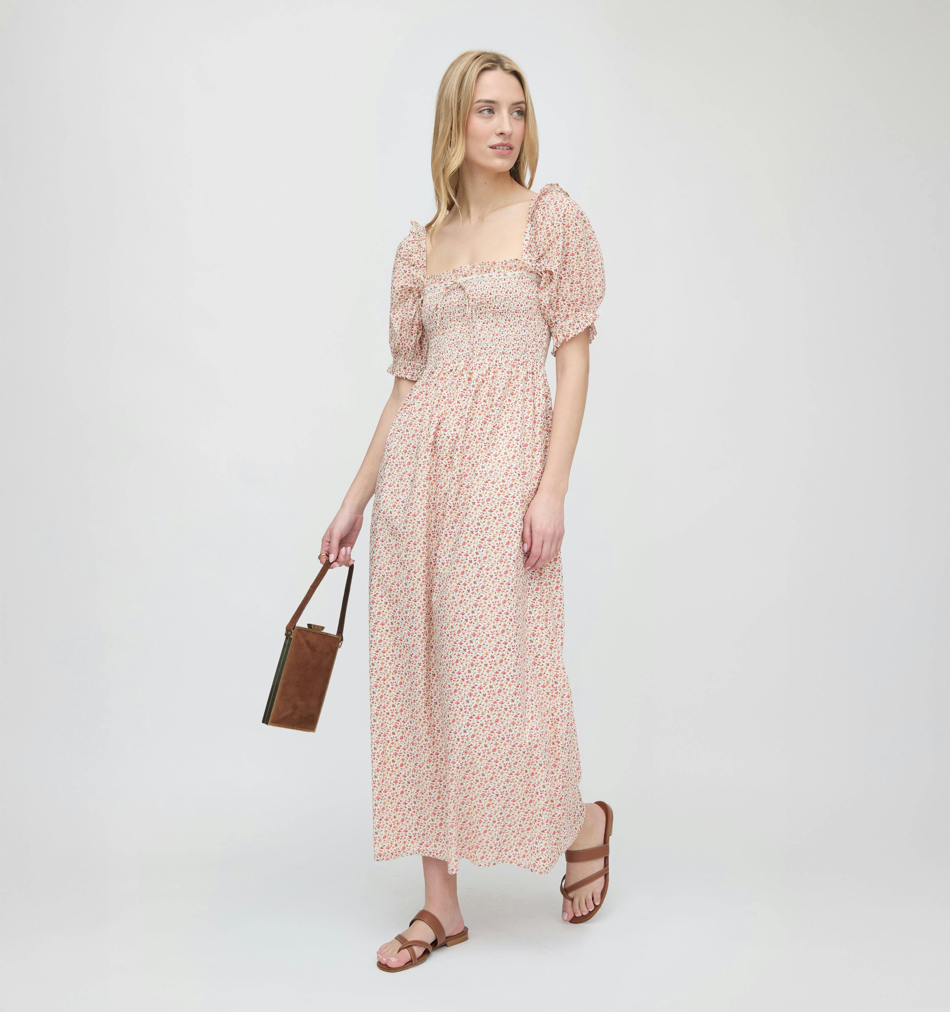 The Scarlett Nap Dress - Ivory Geo Ditsy