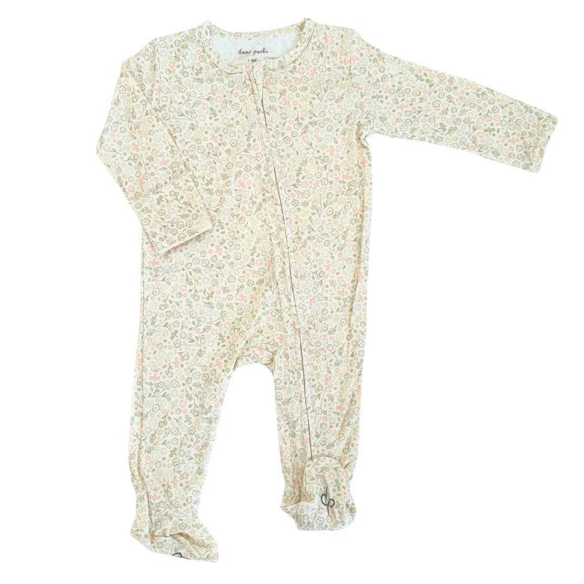 Footie Zippered One Piece in Bloom By The Pond