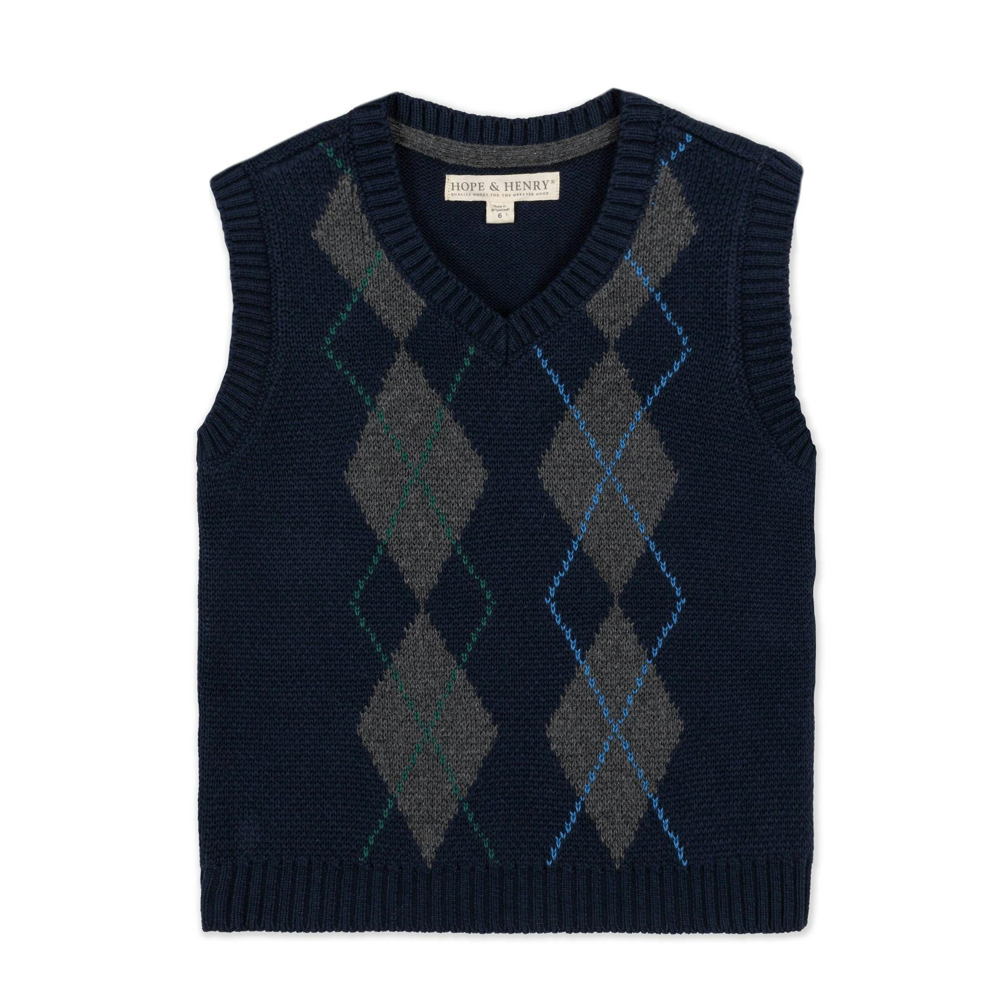 Organic Argyle Sweater Vest