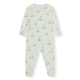 Sailboat Melody Organic Cotton Zipper Footed Romper