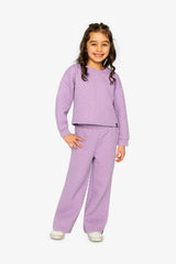 Wide Leg Jacquard Pants Purple