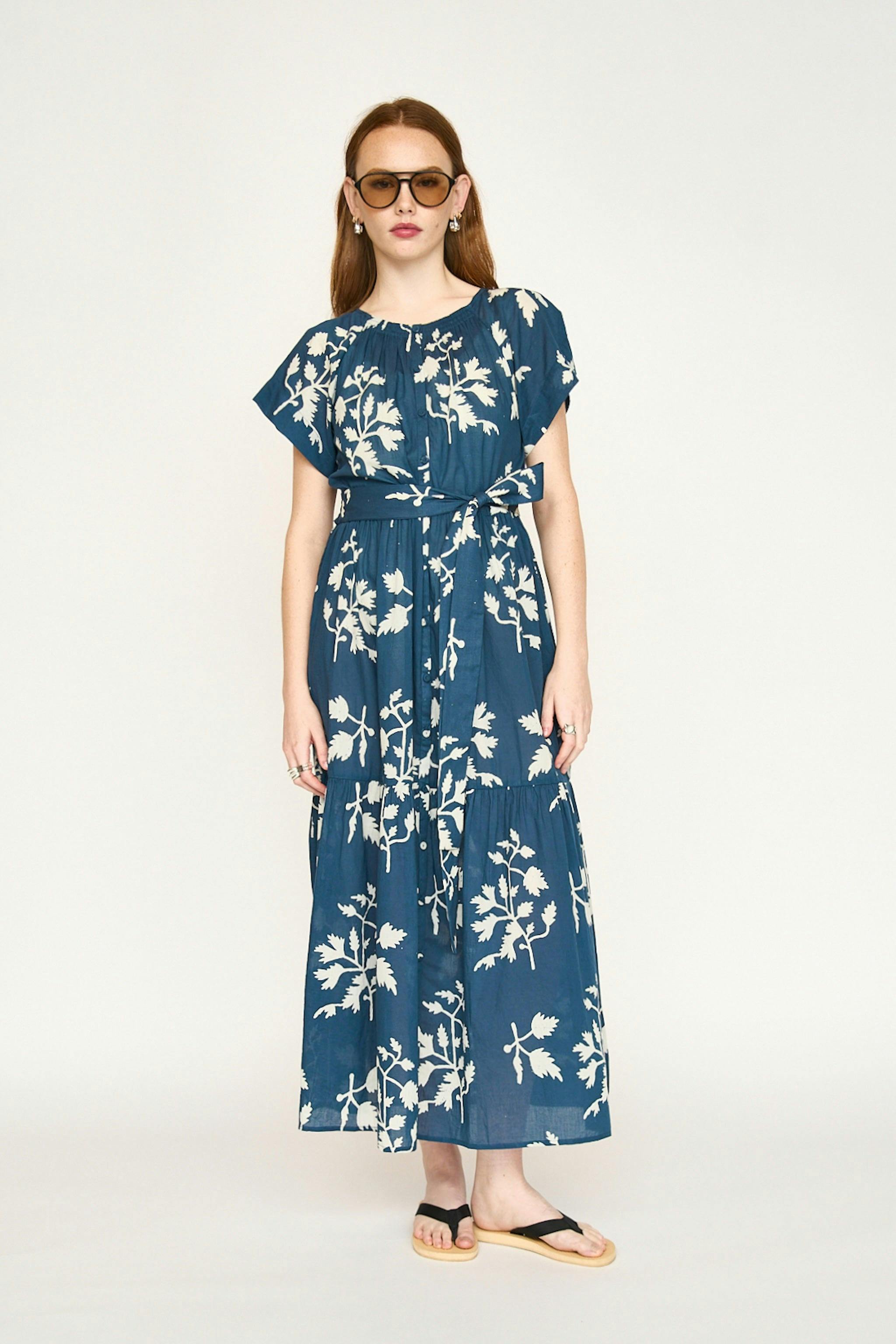 Vienna Maxi Dress in Navy Fig