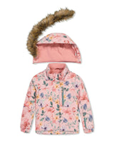 Two Piece Play Snowsuit Pink Vintage Floral Print
