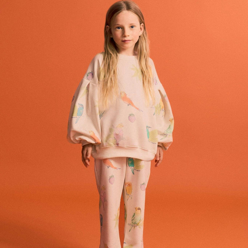 BIRDS SWEATSHIRT CLOUDY WHITE