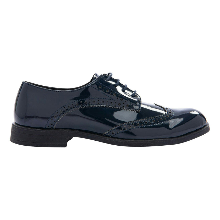 Navy Patent Brogue Dress Shoes