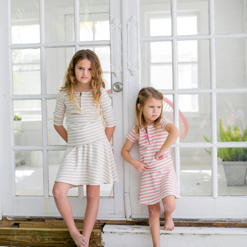 Horizontal Striped A-Line Short Skirt