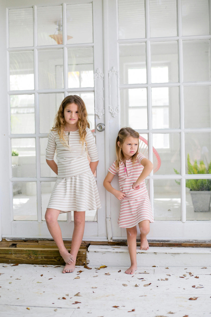 Horizontal Striped A-Line Short Skirt